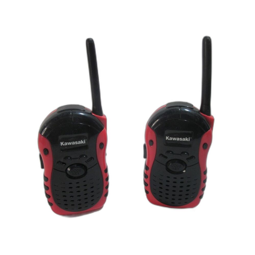 Kawasaki Sports Walkie Talkies w/ Belt Clip, Morse Code 200 ft. Range Red Black